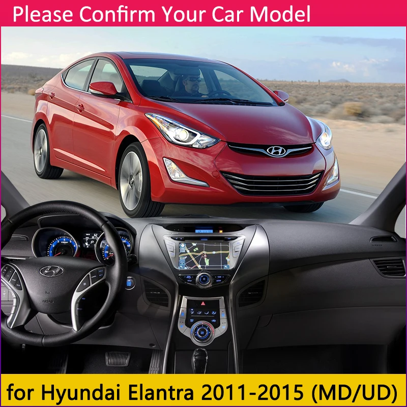 Para Hyundai Elantra 2016 2017 2018 2019 2020, Tapete De Cubierta De Tablero De Coche Para Evitar La Luz, Protector Solar, Panel De Instrumentos, Accesorios De Alfombra