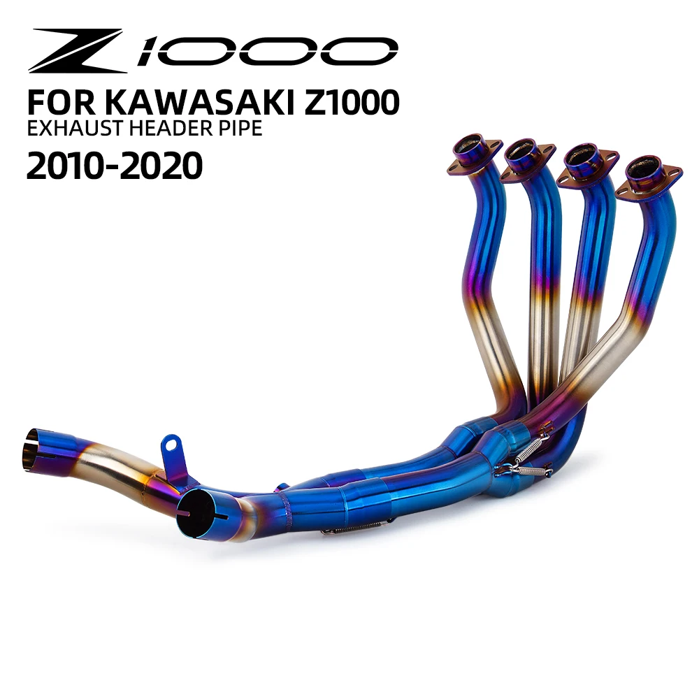 For Kawasaki Z1000 2010-2020 Exhaust System Modify Front Link Pipe Stainless Motorcycle Escape Blue Header Tube Compatible OEM