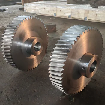 case-hardened gear shaft pinion for gear seat on grinding mills