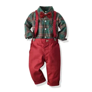 Spring Autumn Children Clothes Christmas Gentleman Style Casual 2 Piece Set Toddler Baby Suits Boys Sets Clothes for Kids
