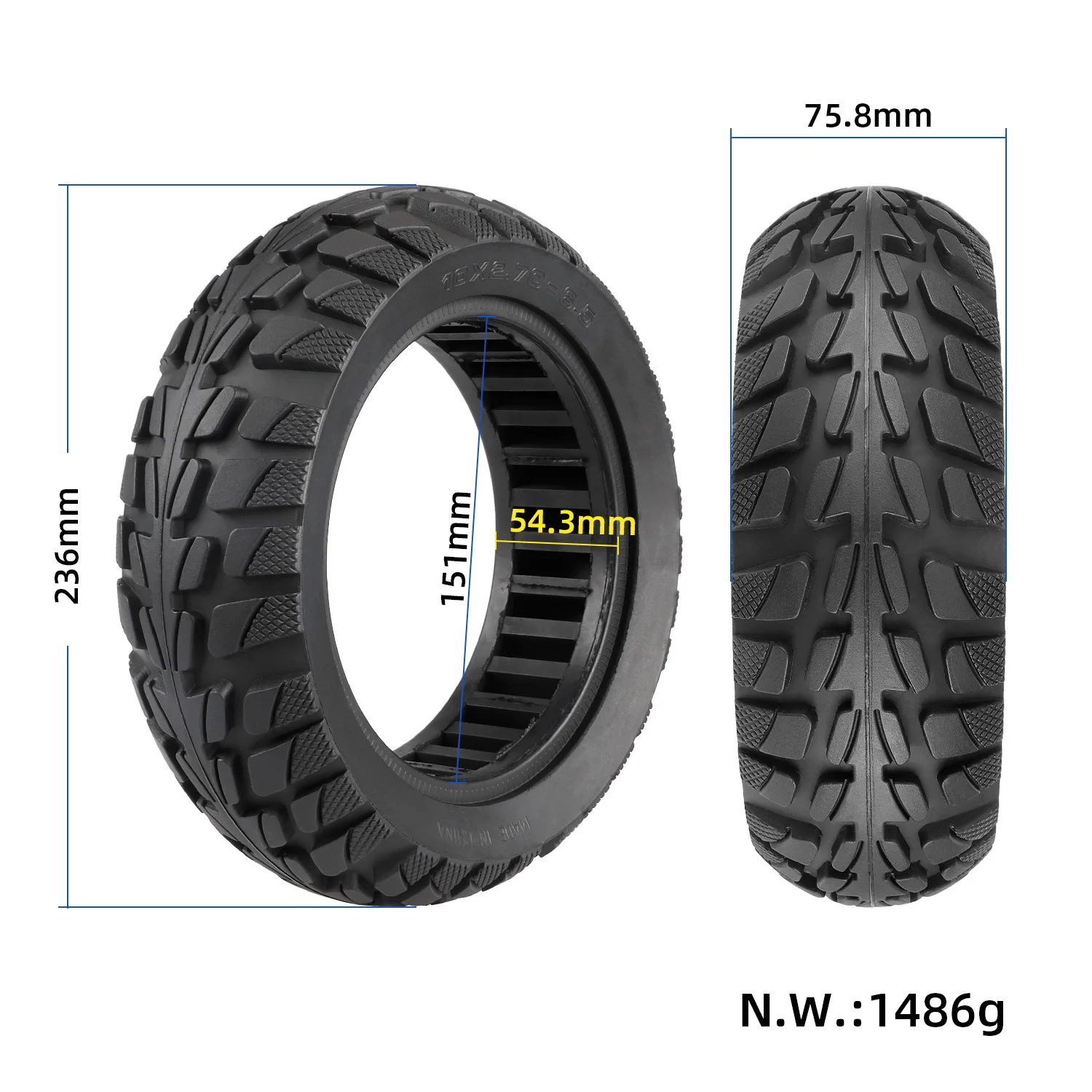 Superbsail EU Warehouse 10*2.75 Honeycomb Solid Tyre 10 Inch Honeycomb Tyre Thickened Vacuum Tire for Electric Scooters factory