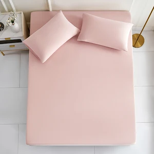 Durable and Comfortable King-Size Bed Sheet Set Fitted Mattress Cover in Plain Style Knitted Technique Durable Bed Matting