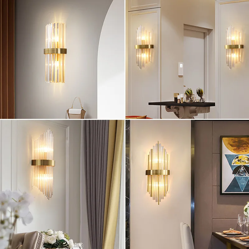 2021 Modern Luxury Crystal Wall Lamps Glass Led Wall Lamp Indoor For ...