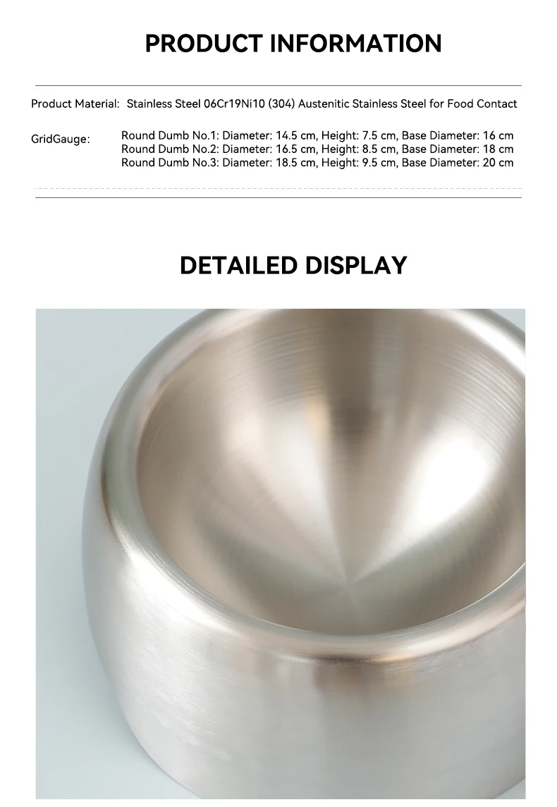 product best selling 304 stainless steel pet bowl safe durable anti scratch feeding bowl for dogs  cats-4