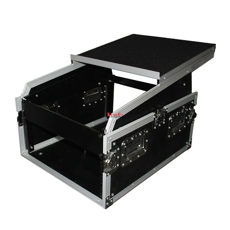 6Uラックx13UトップミキサーDJコンボフライトケース、ラップトップ