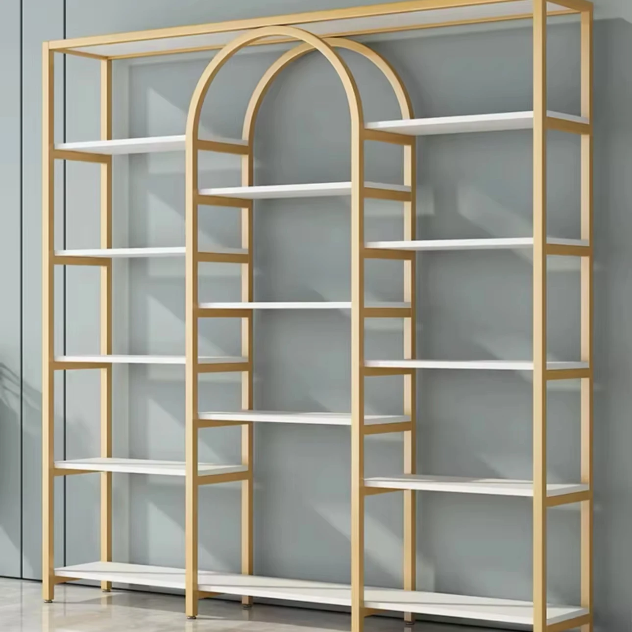 zs Customized Beauty Salon Furniture Makeup Display Shelf