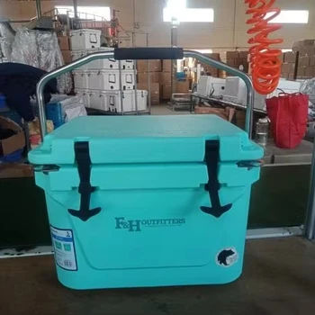 20QT turquoise cooler box  LLDPE rotomolded cooler box and  ice chest for fishing champing