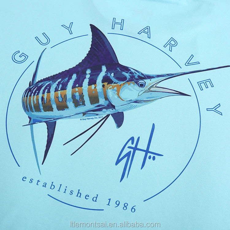 New Arrival Light Blue Long Sleeve Marlin Fishing Shirts Quick Dry ...