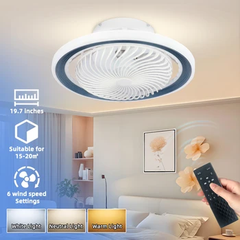 Modern Luxury LED Ceiling Fan Lamp with 5 Blades and DC Motor Smart Design for Hotel or Room Decor Remote Control Included
