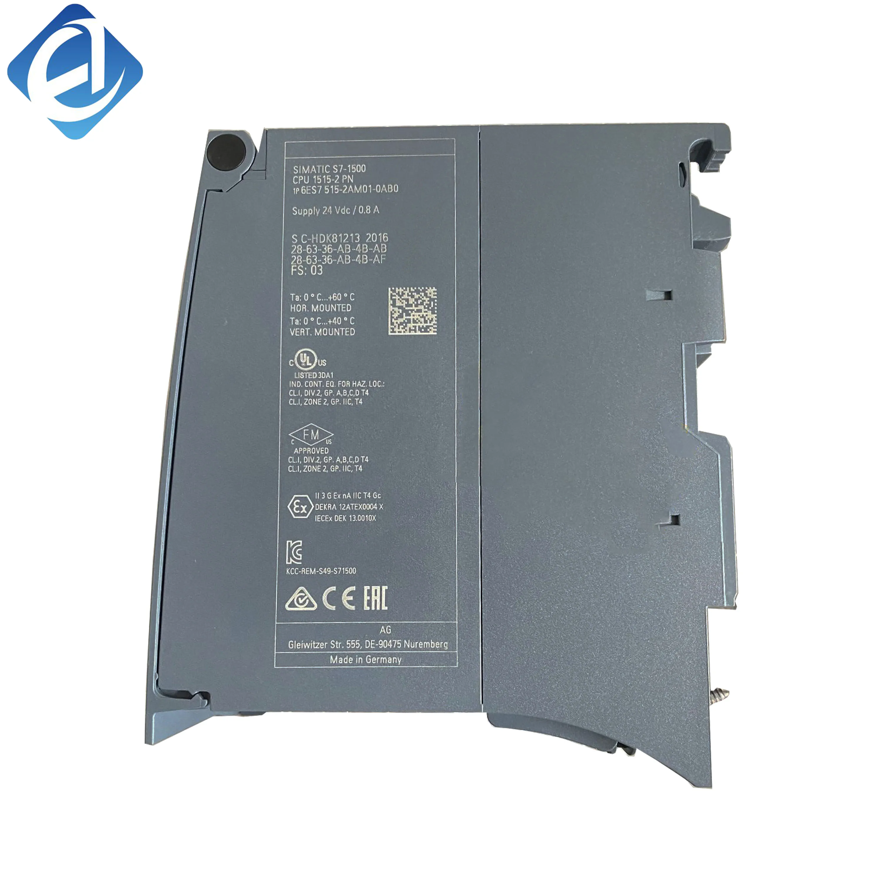 New Original 6ES7 515-2AM01-0AB0 6ES7515-2AM01-0AB0 S7-1500 PLC CPU module, supports PROFINET communication, fast program processing, large memory capacity, stable operation and flexible system expansion.