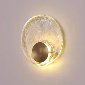 Modern Round Crystal Brass LED Wall Light Wall Mounted for Home Indoor Hotel Bedroom Living Room Dining Room