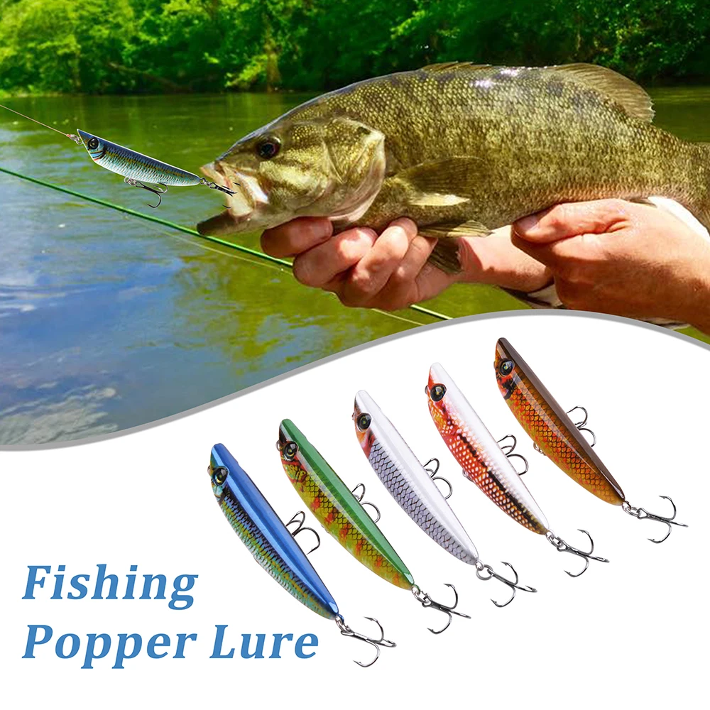 5pcs/box top water popper fishing lures