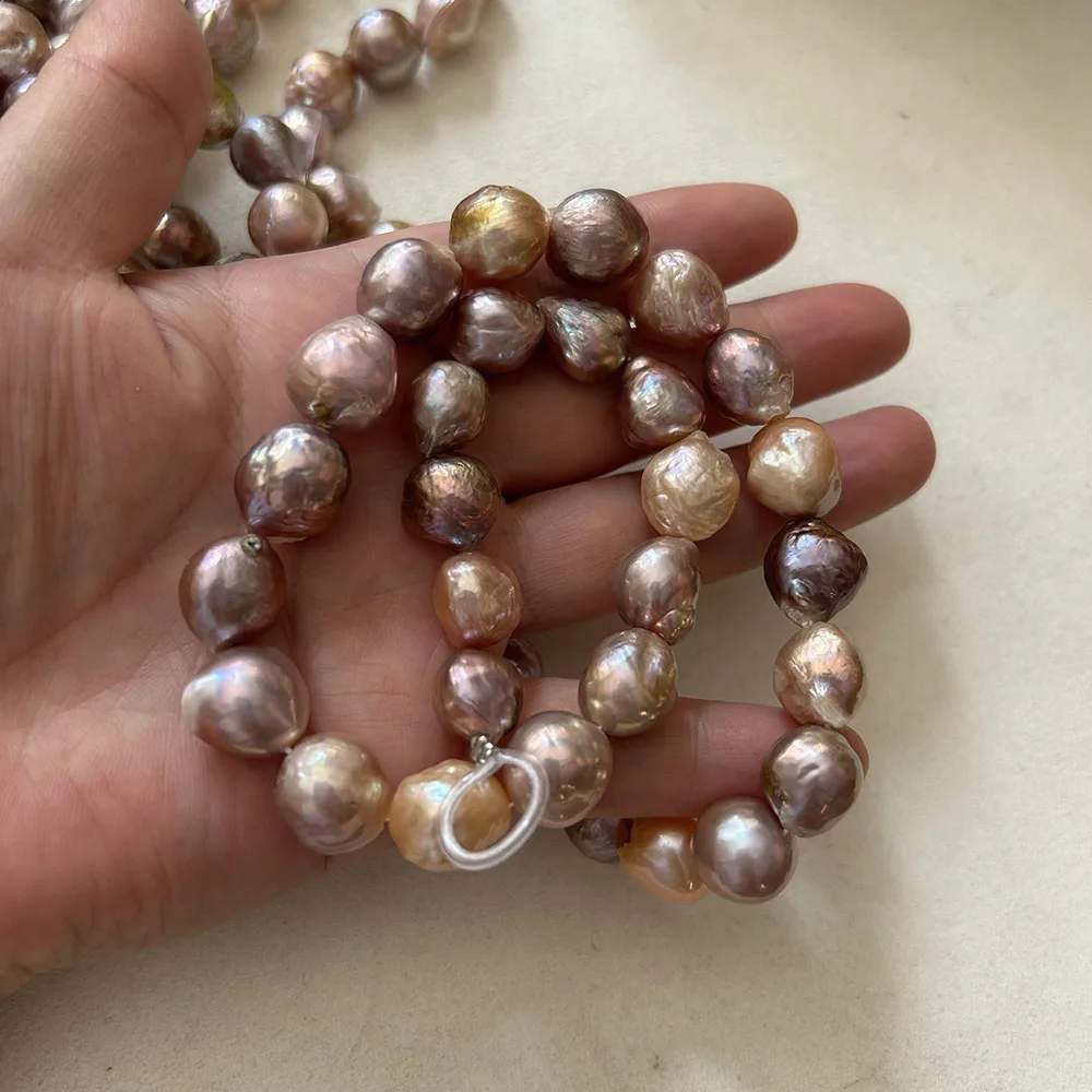 16 Inch 11-14 mm Kasumi Nature Baroque Freshwater Pearl for Jewelry Making  oyster Farm oyster Pearl Purple Pearl String