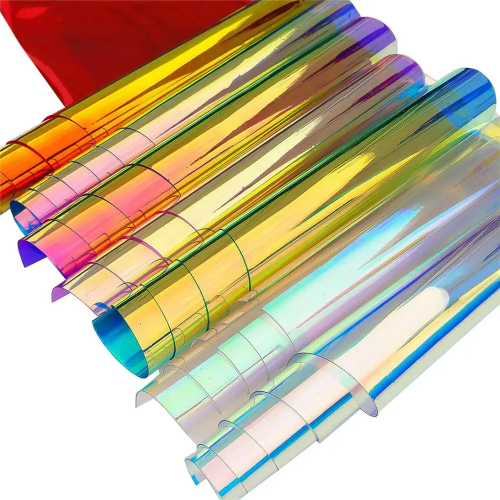 small roll 0.4mm holographic plastic rainbow