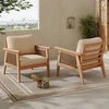 Teak+ Beige + Acacia Wood + Waterproof Fabric
