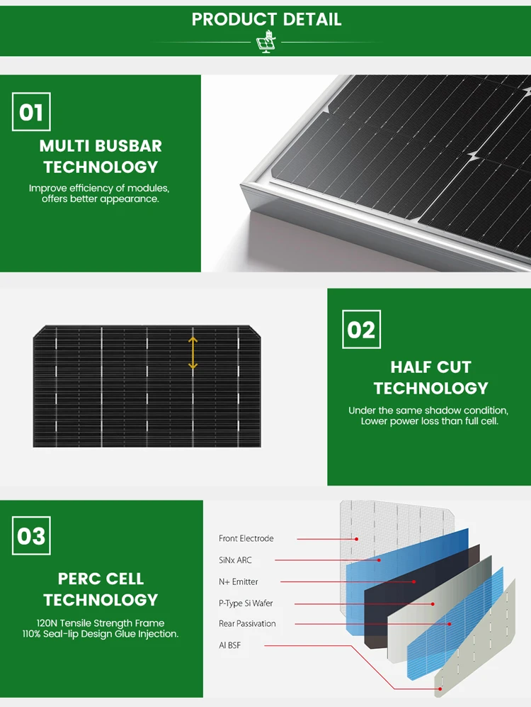 WHC Solar PV Module 400W 600W Mono Panel Solar 500W Solar Panel 550 Watt 550W Solar Panels
