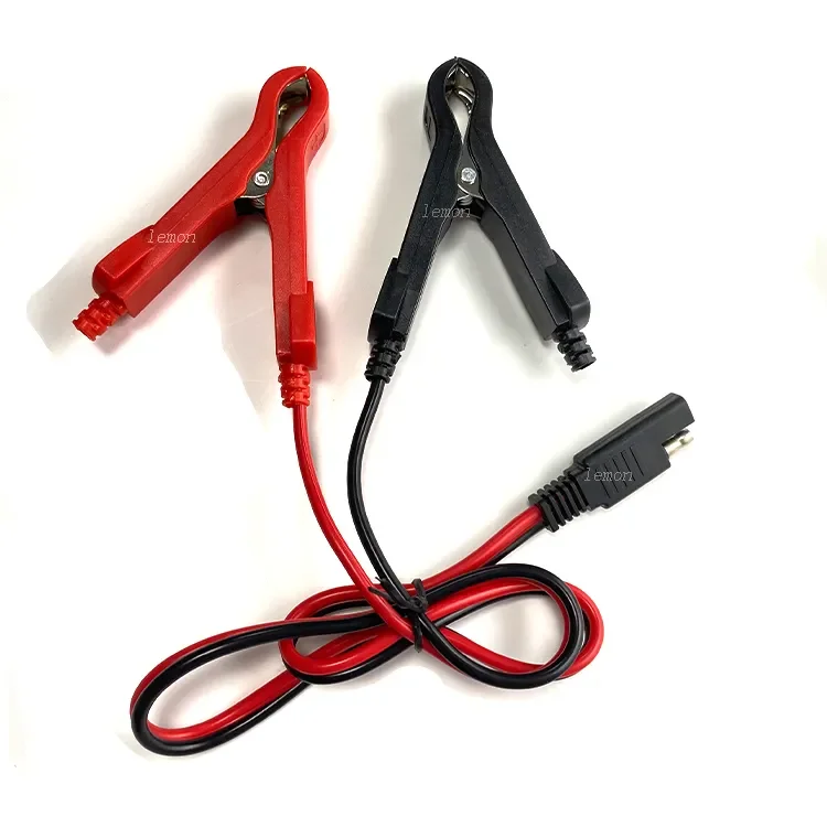 Custom alligator clip to SAE car battery charging cable 2 pin SAE quick connector extension cable