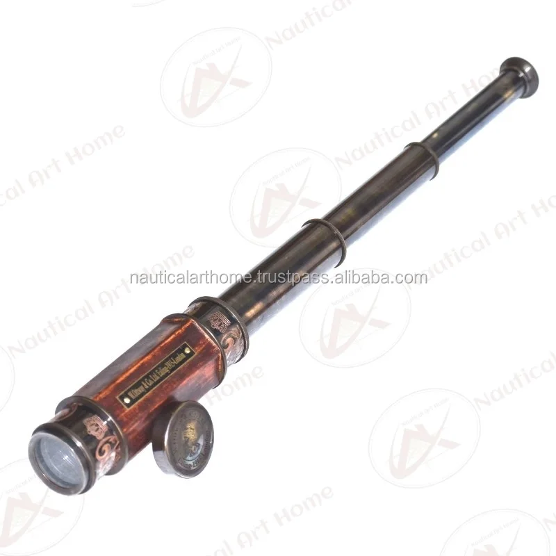 1915 W Ottway And Co London Antique Retractable Telescope 24 Antique Leather Mounted