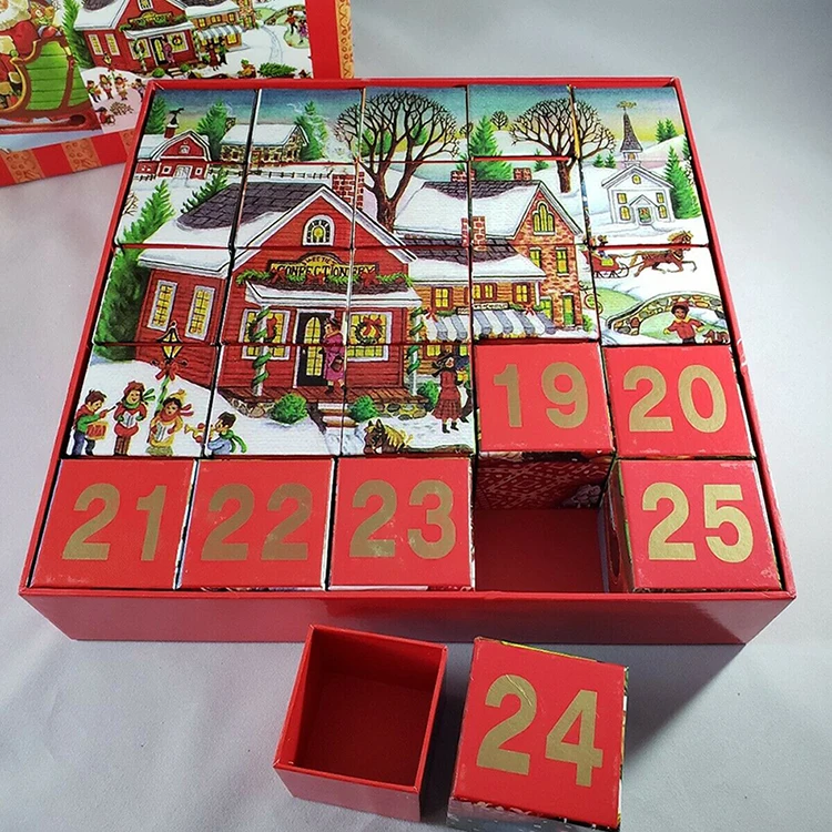 Cheap Christmas Chocolate 12 Days Advent Calendar Packaging Box Empty