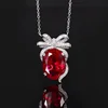 Red corundum pendant with chain