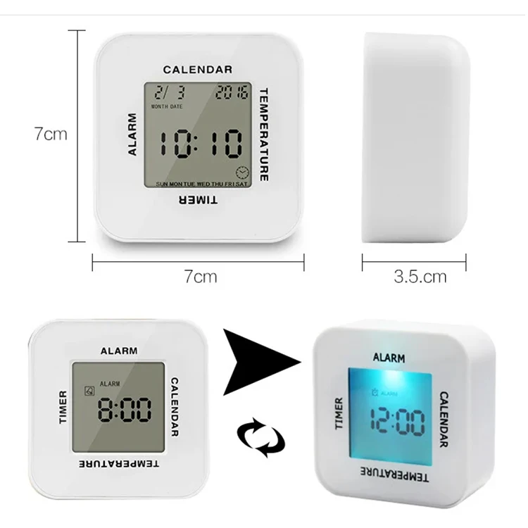 LCD Student Bedside Digital Clock Multi-function Meteorological Electronic Alarm Clock with Temperature and Humidity