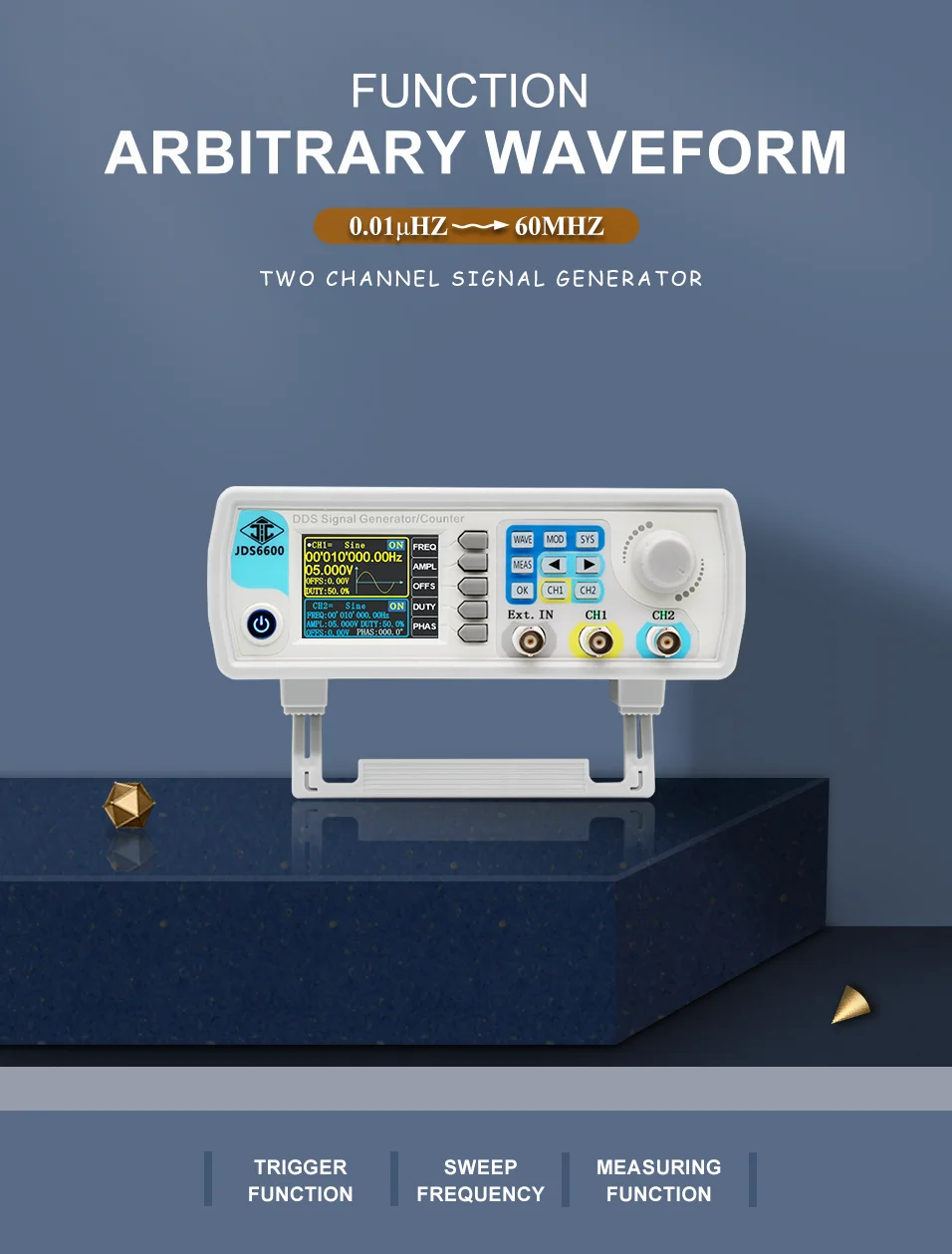 JDS6600 Function Generator LCD Display
