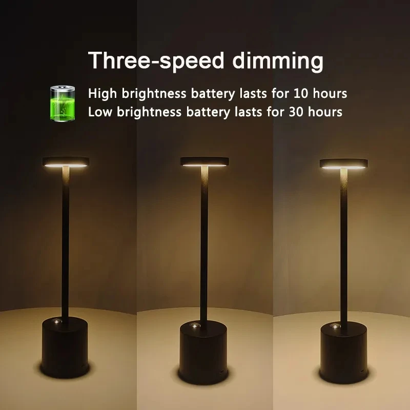 Creative LED Touch Rechargeable Portable Cordless Luxury Modern Table Lamps