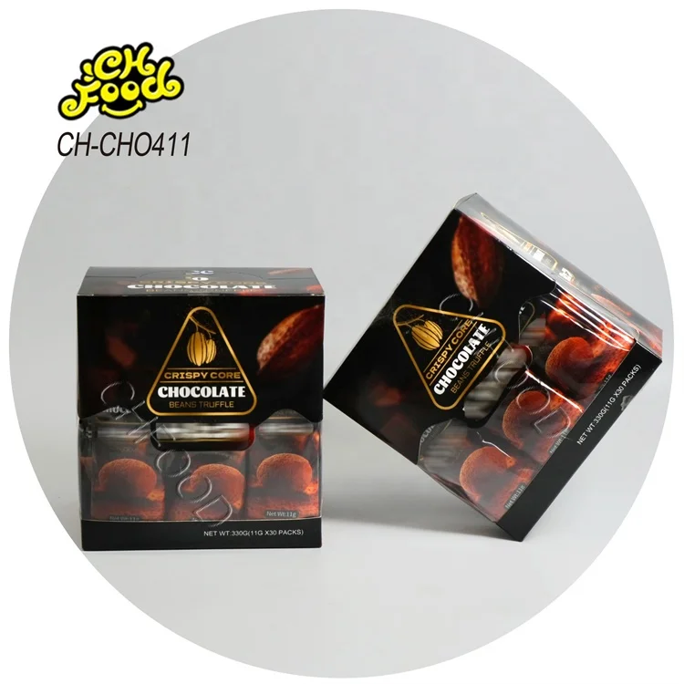 Chocolate Coated Crispy Cereal Puffed Ball China Candy Wholesale and Custom Halal Snack Food