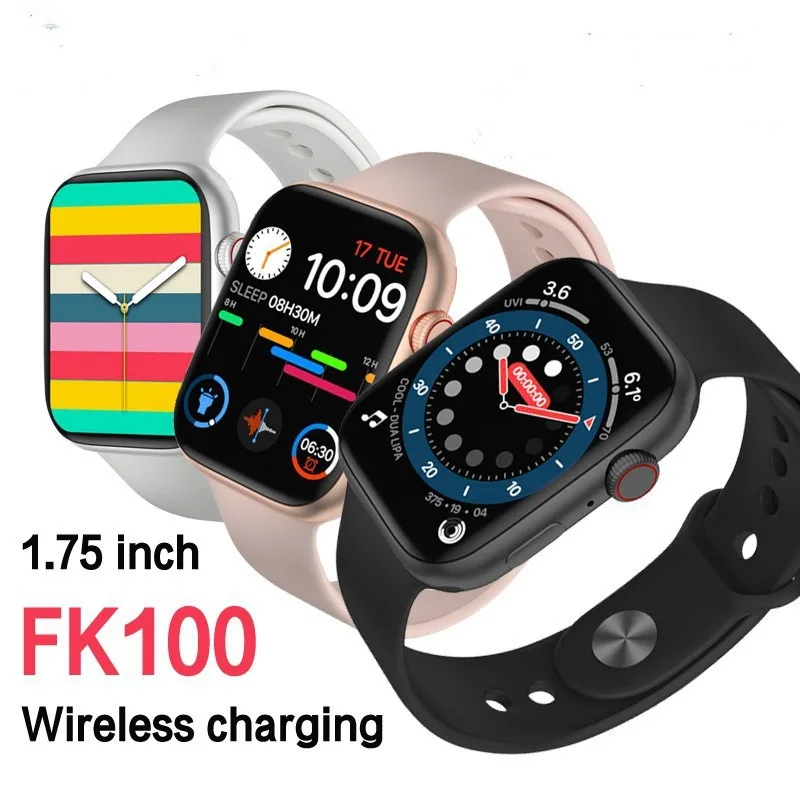 Fk100 Smartwatch Seri 6 Wireless Charger 1 7 Large Screen Rotary Encoder Series Fk 78 100 Smart Watch Buy Smartwatch Fk100 Fk100 Smart Watch 1 75 Inch Smart Watch Iwo Fk100 Series 6 Call