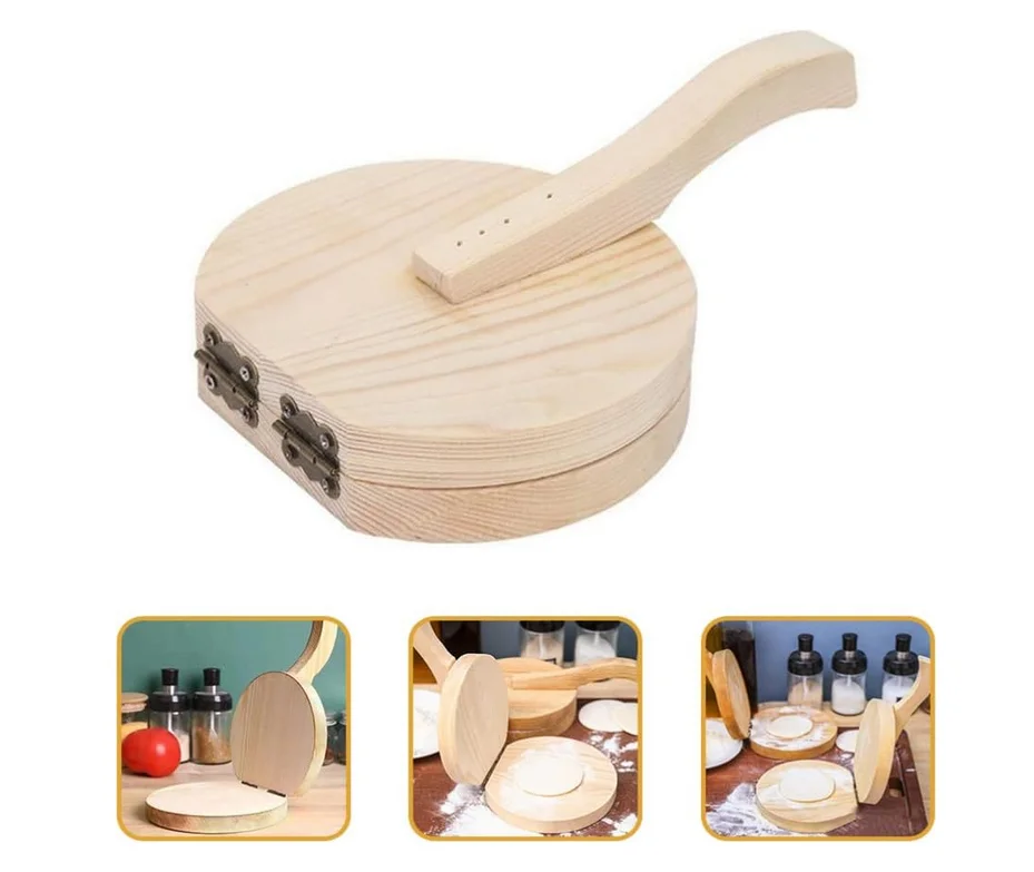 Houten Tortilla Press, Mexicaanse Tortillera Presser voor Tortilla's Gebak, Keuken Gadgets Gebak Druk Gereedschap voor Zelfgemaakte Mexicaanse Tortillera, Roti, Chapati, Taco, Pataconera, Burrito's en