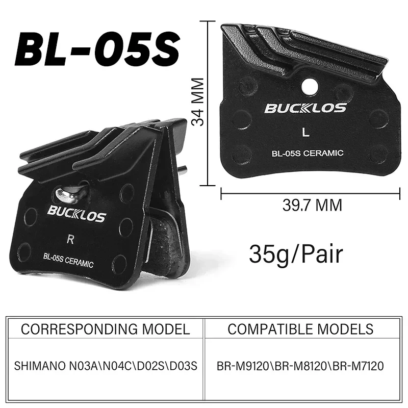 BUCKLOS vélo plaquettes de ein à disque en céramique vtt plaquette de ein hydraulique pour Shimano H03A D03S plaquettes de ein à disque de vélo pour M640 M820 M8120  18