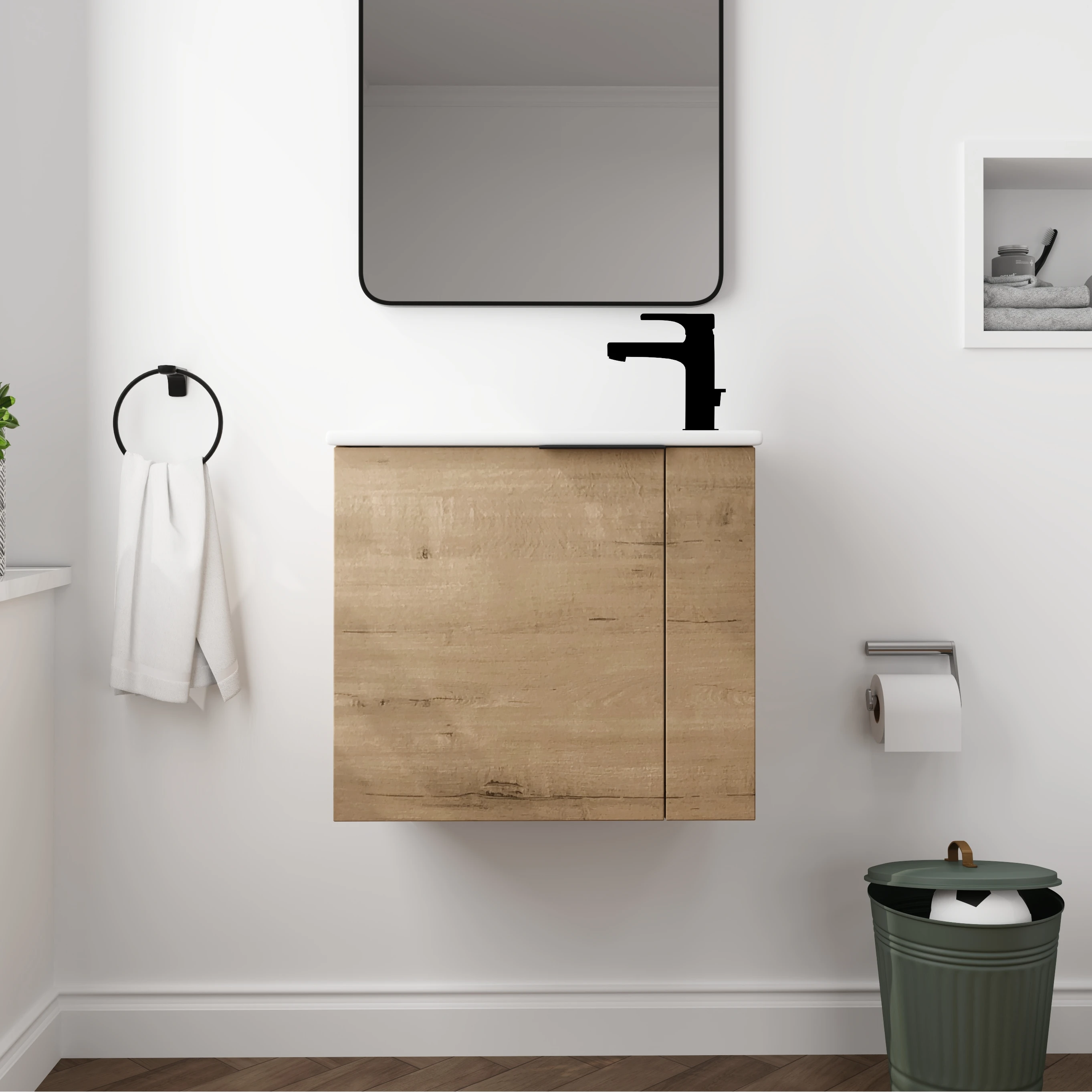 Small Size Bathroom Vanity Organizer With Ceramic Sink Buy