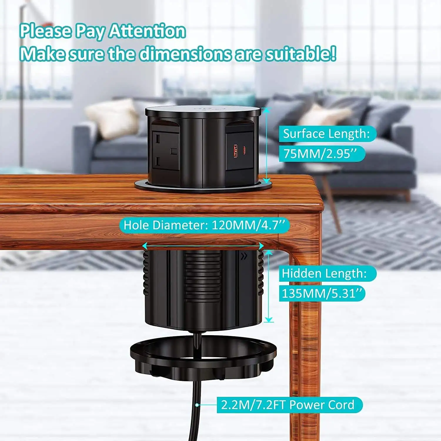 Uk Pop up Socket Desk Power Outlet Recessed Kitchen Worktop Pop up Power Socket Wireless Charger Retractable Pop up Power Outlet