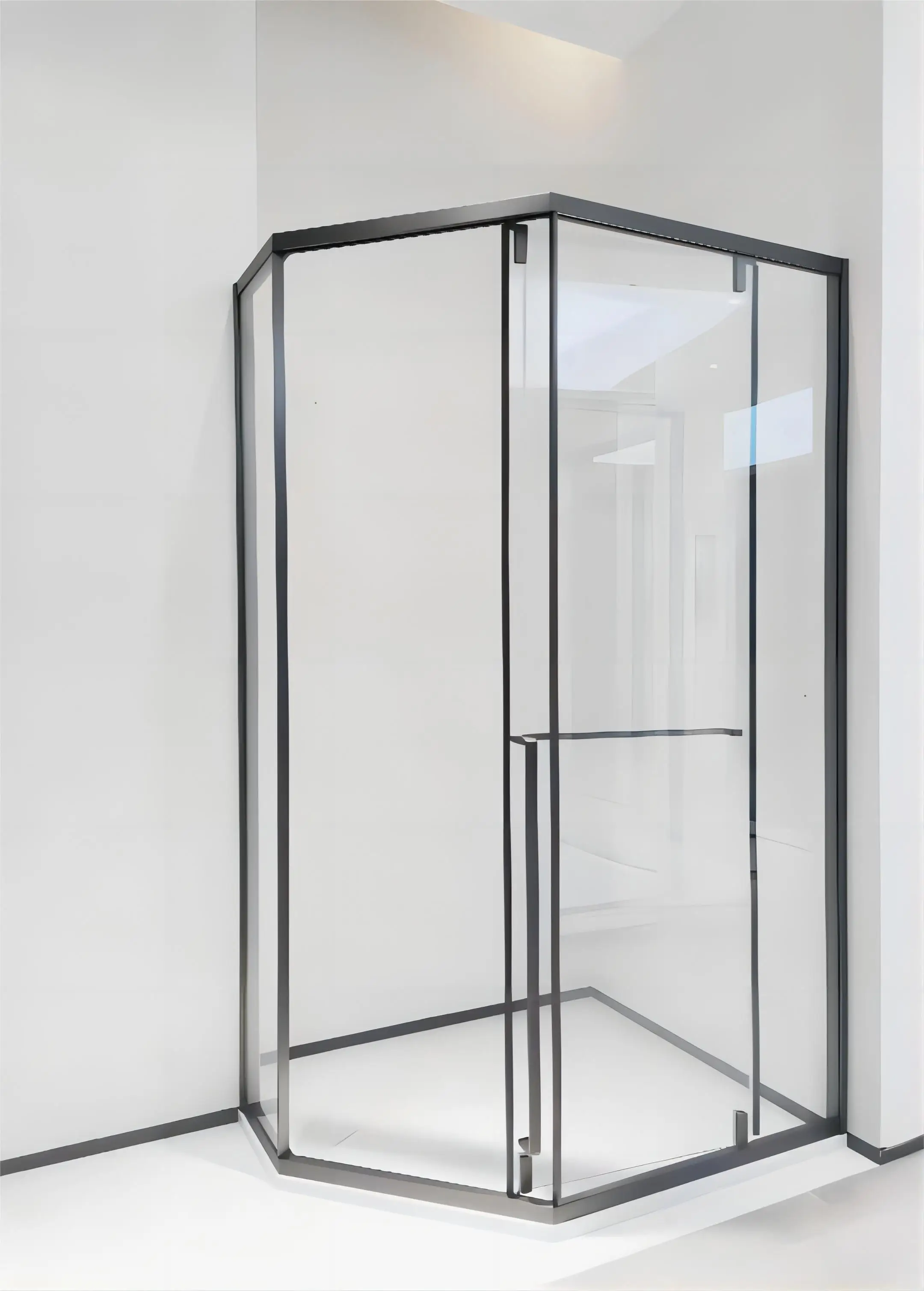 Small Bathroom Space Design Use Of Sliding Shower Doors Rotating Glass