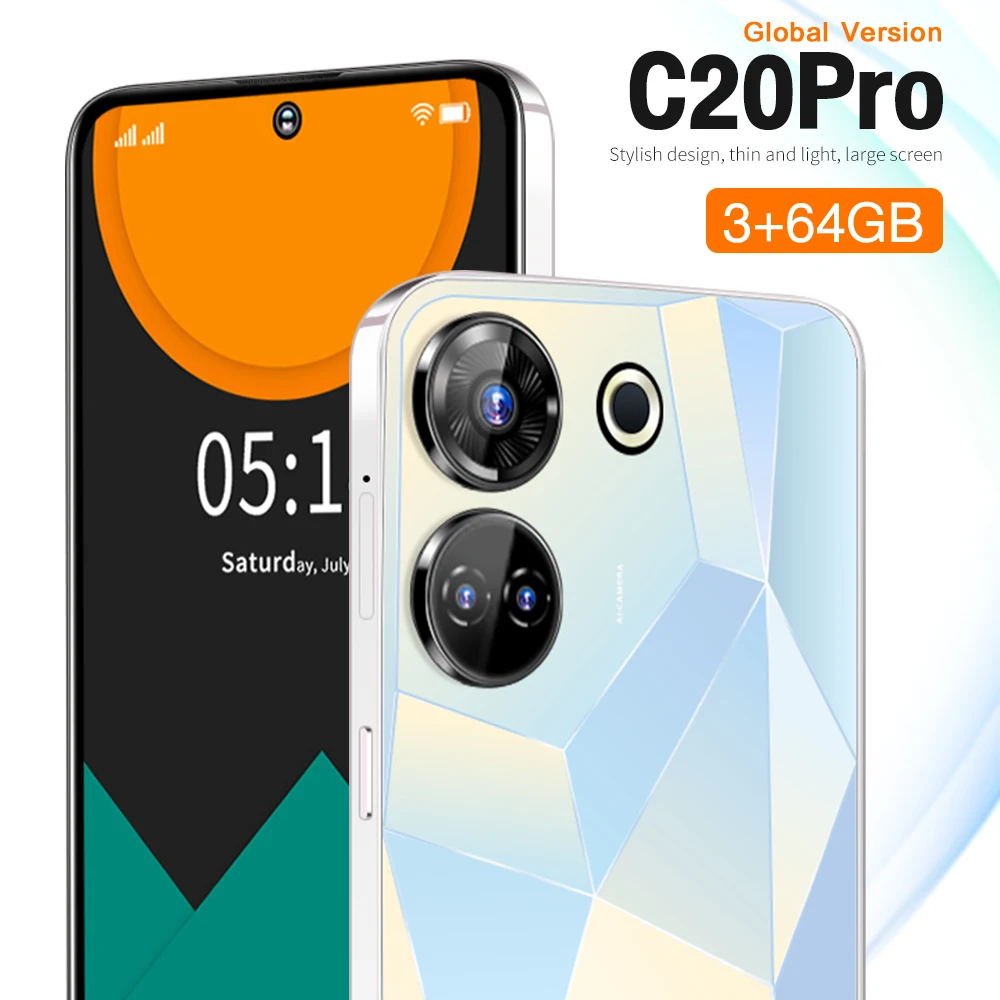 Смартфон 3 ГБ + 64 ГБ C20 pro с реальной памятью, поддержка OTG, быстрая  зарядка, дешевый телефон 4G 5G, мощный мобильный телефон 6,5 Дюймов|  Alibaba.com