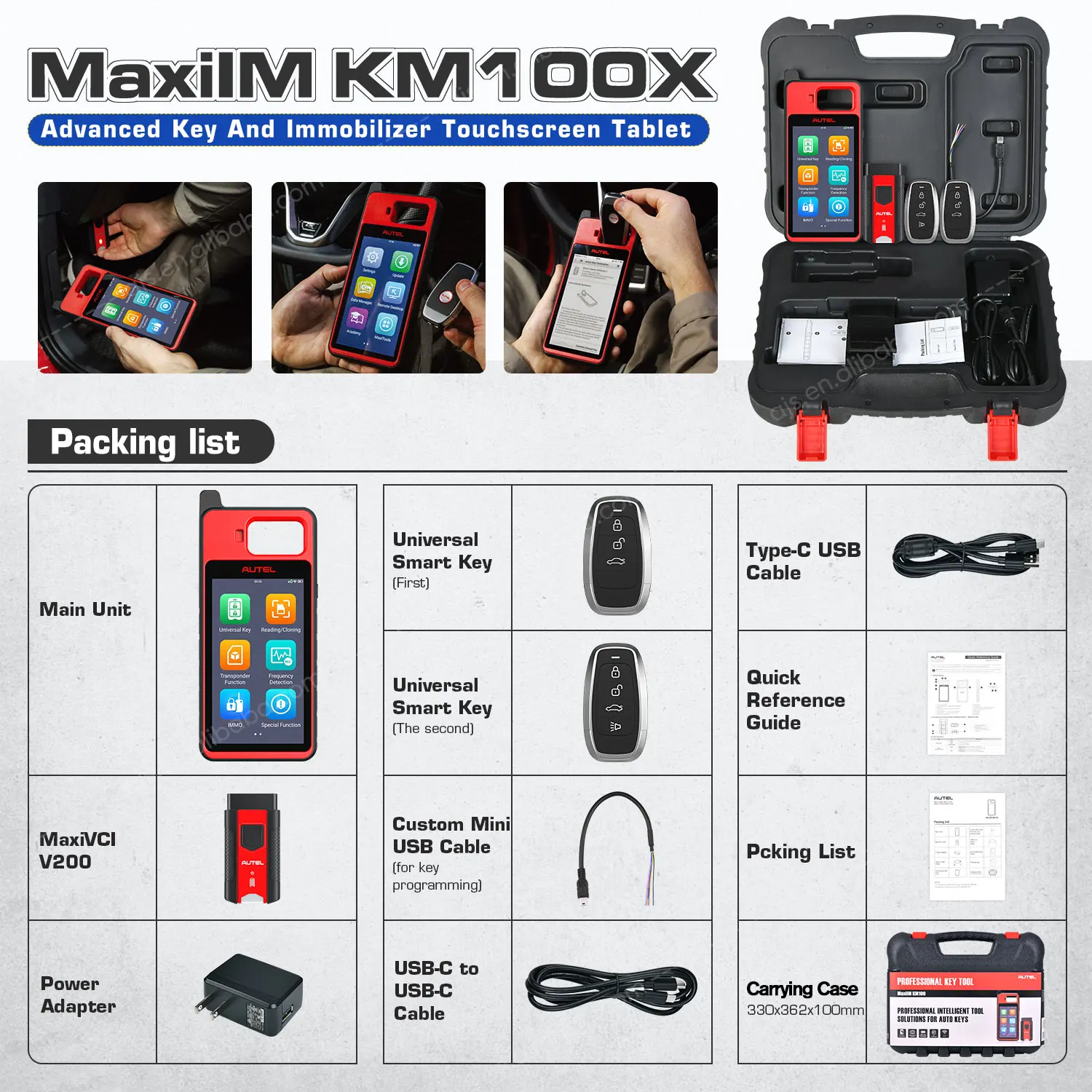Autel MaxiIM KM100X キープログラミングツール OBD2スキャナー 自動車