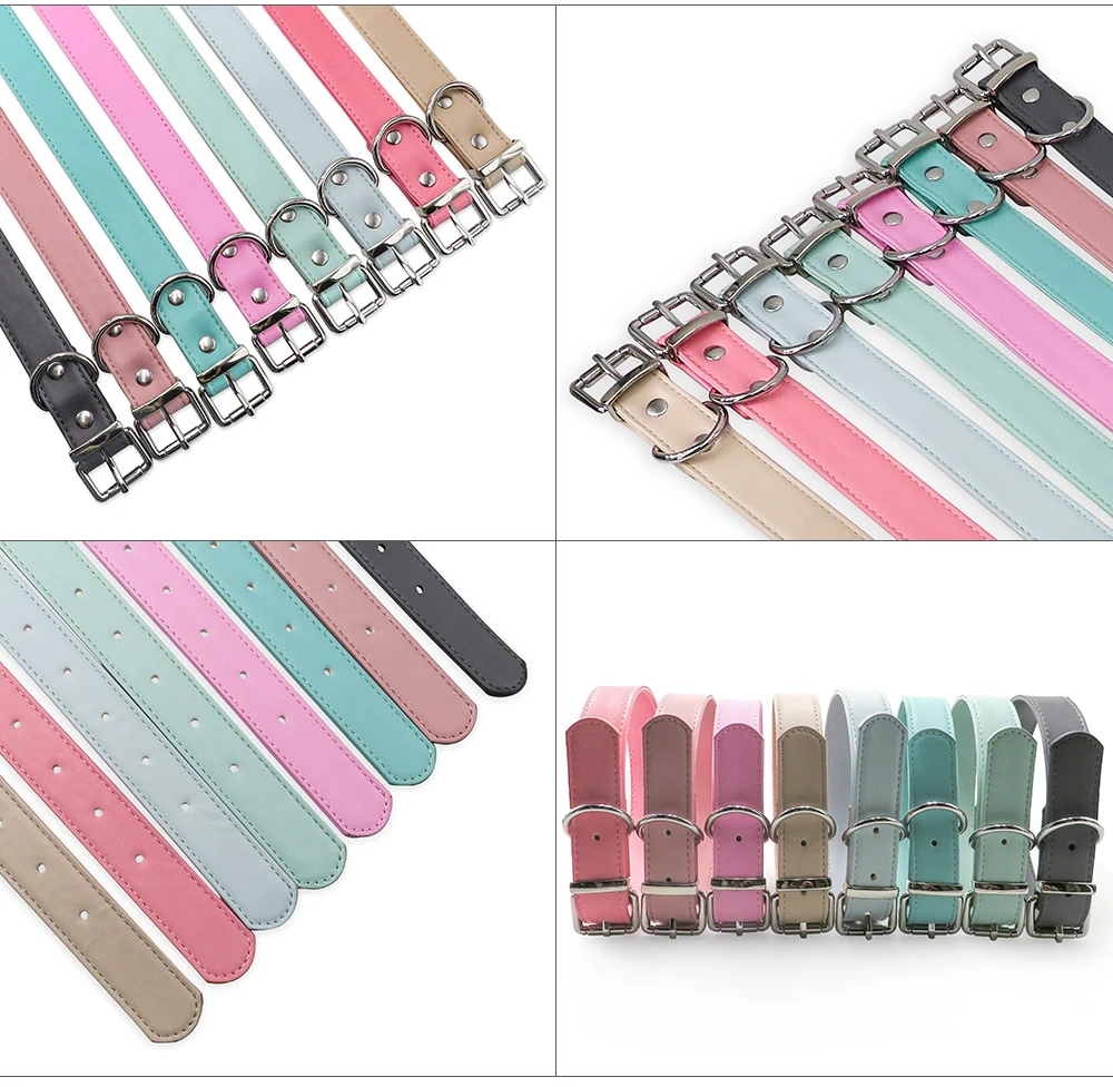 Luxury Pu Leather Pet Collar Custom Colors Softly Padded Waterproof