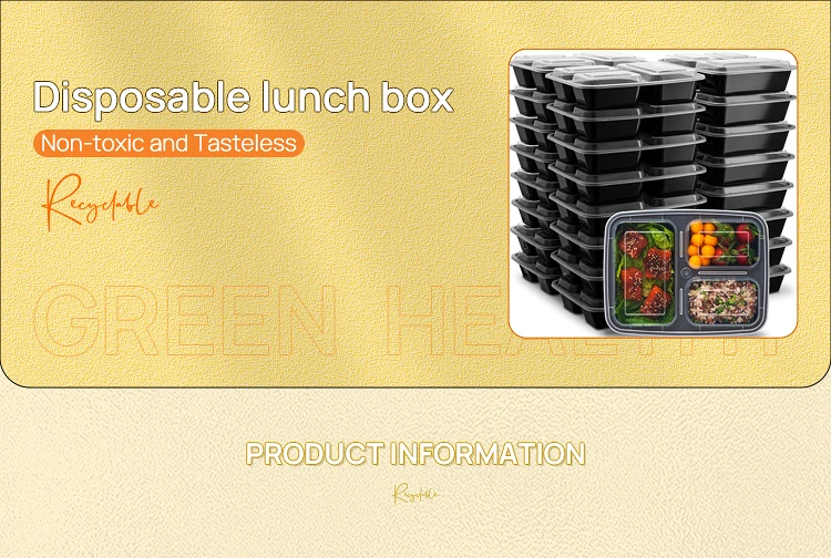 Disposable Lunch Plastic Packing Container Takeaway Pp Blister Food Storage Packaging Boxes With