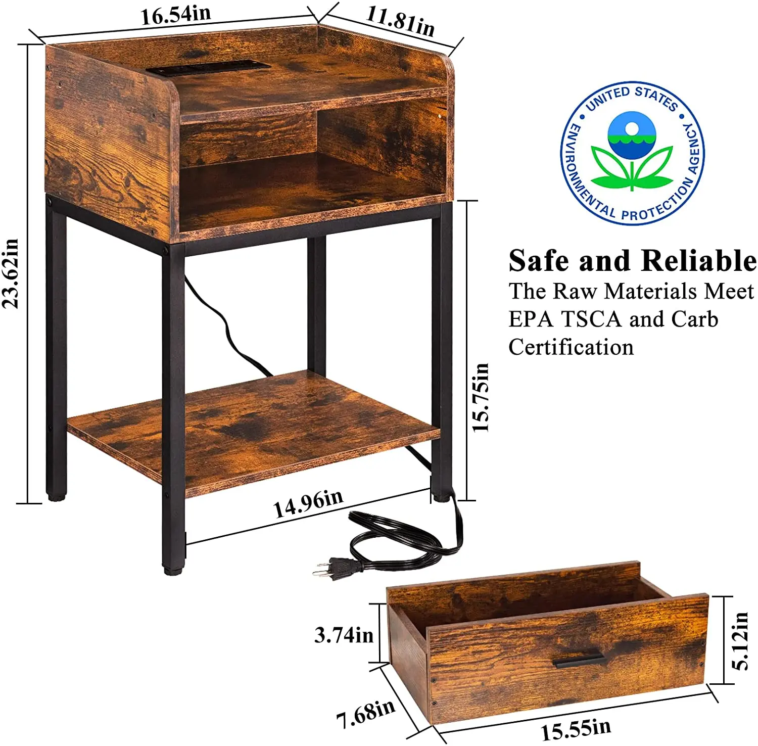 Small Furniture Living Room Bedroom Mobile Slide Under Couch Sofa Snack End Coffee Side Table