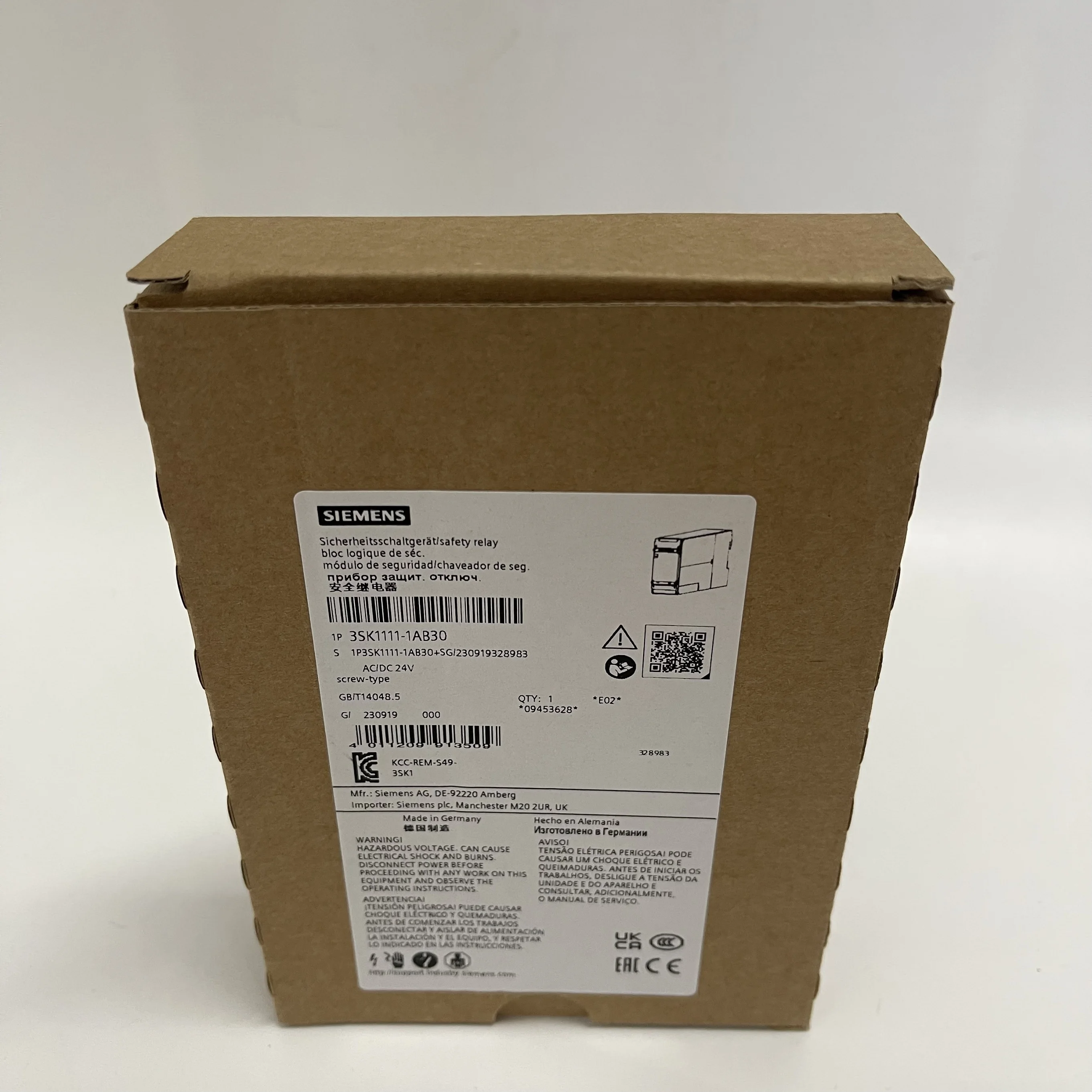 Siemens Safety Relay 3SK1111-1AB30 Siemens Safety Relay 3SK1111-1AB30