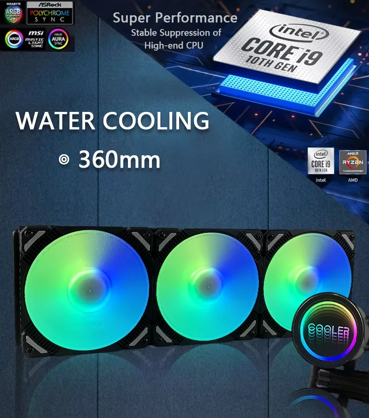 Rgb Aio Liquid Cpu Cooler 360mm Radiator Computer Radiator Water