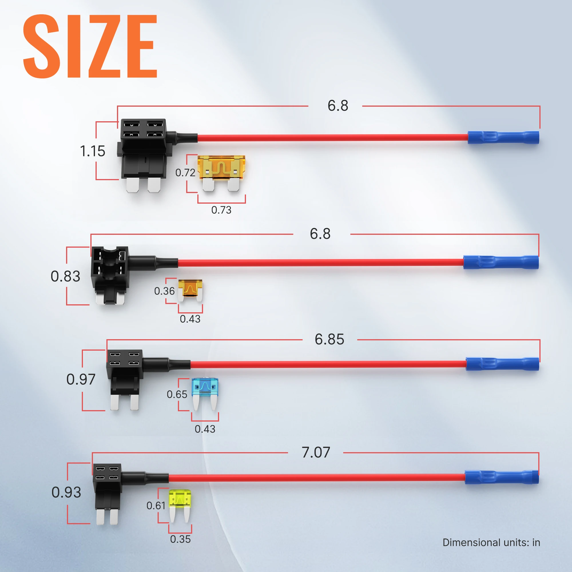 12V Mini Blade Fuse Holder Standard ATC  Micro 2 Mini Low Profile Blade Fuse Holder  Add a Circuit Fuse Tap Adapter Kit