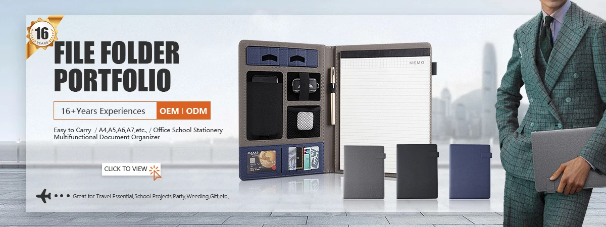 Eco-friendly Notebook File Organizer - Professional Pad Folio