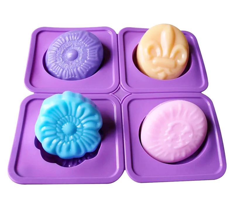 Moules à Savon Silicone Sporgo - Lot De 3 Avec 4 Cavités