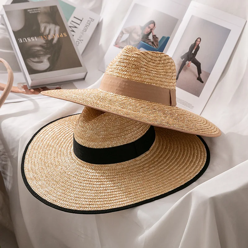 WOMENS MENS WIDE BRIM STRAW PANAMA HAT FEDORA SUMMER BEACH SUN HATS UPF STRAW Womens Mens Wide Brim Straw Panama Hat Fedora Summer Beach  main image 3