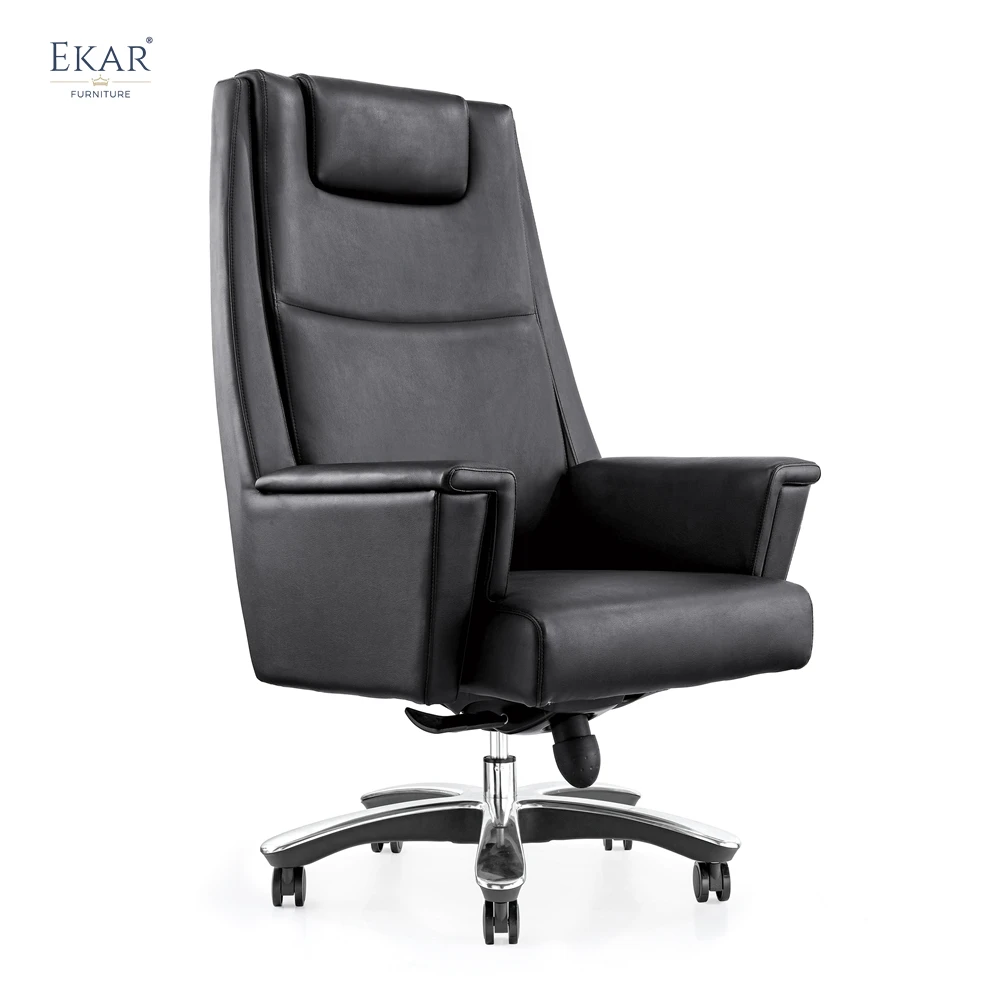 Premium Top-Grain Leather Office Chair with Padded Armrests  Ultimate Executive Comfort manufacture