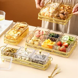 New Factory Light Luxury Glass Dessert Dish Snack Tray Plate For Coffee Shop