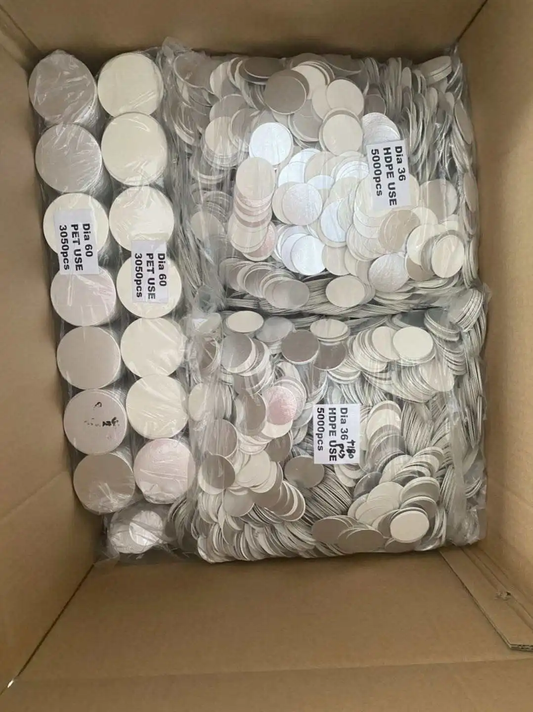 Customized Size And Printing Color Factory Price Heat Induction Aluminum Foil Seal Liner For