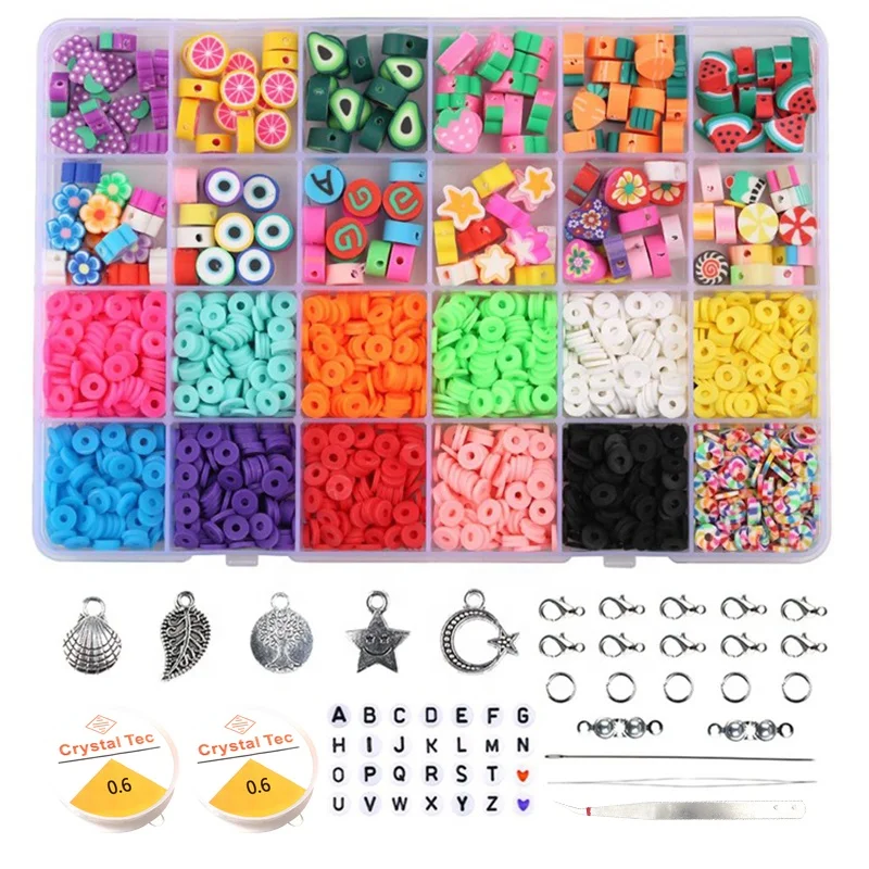 Rainbow Color Toys Children's Educational Polymer Flat Clay Bead