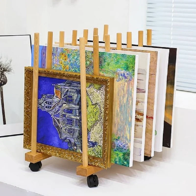 Art Droogrek, Art Shelf Opbergrek Op Wielen, Canvas Panel Art School En Studio Werk Opbergrek, Ruimtebesparend Rek For A3 Kunstwerken/Schilderijen